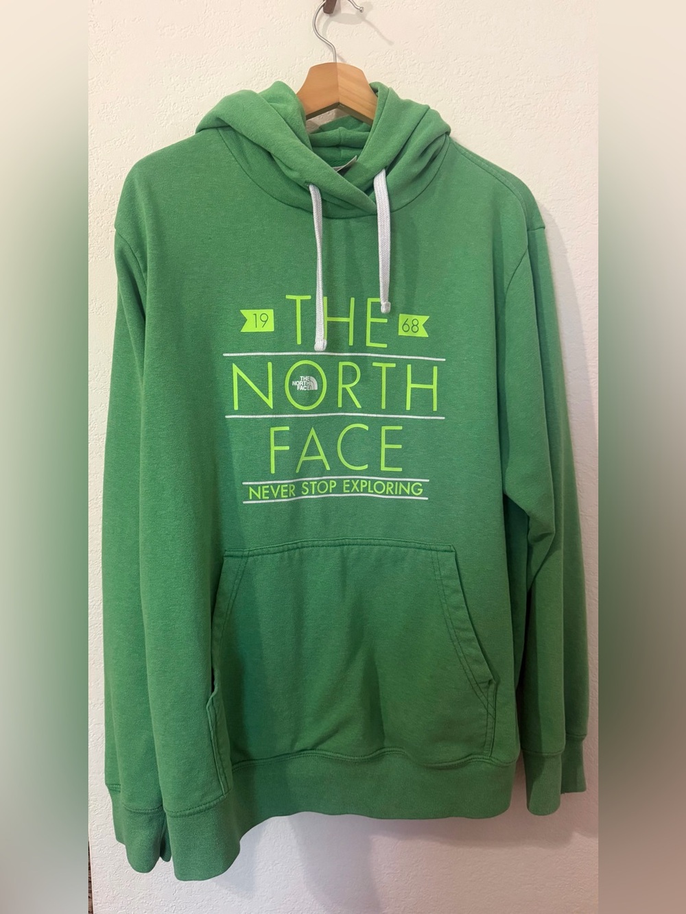 The North Face Men’s Green Pullover Hoodie - Never Stop Exploring - L